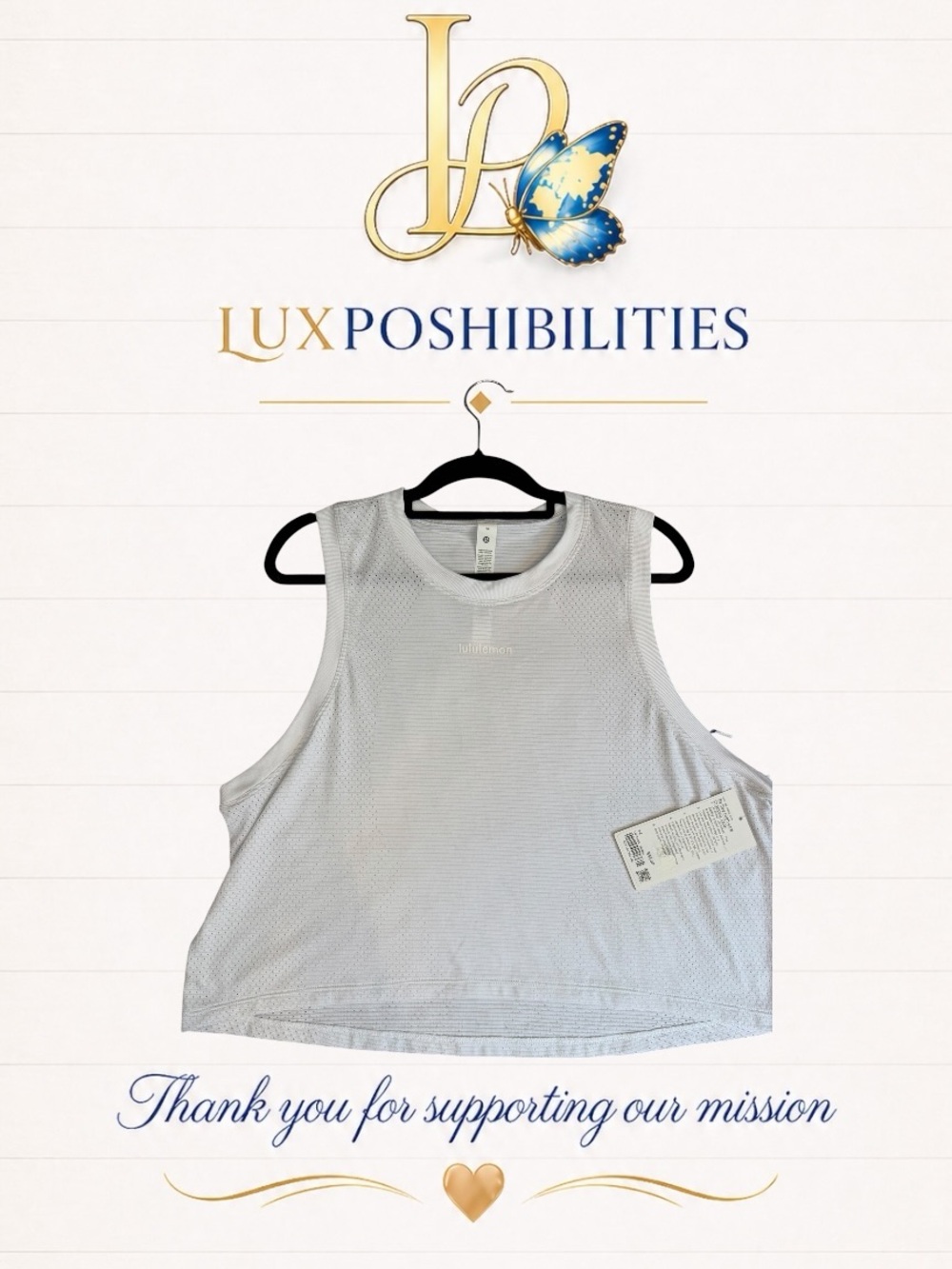 Lululemon NWT size 14 High Low cropped tank